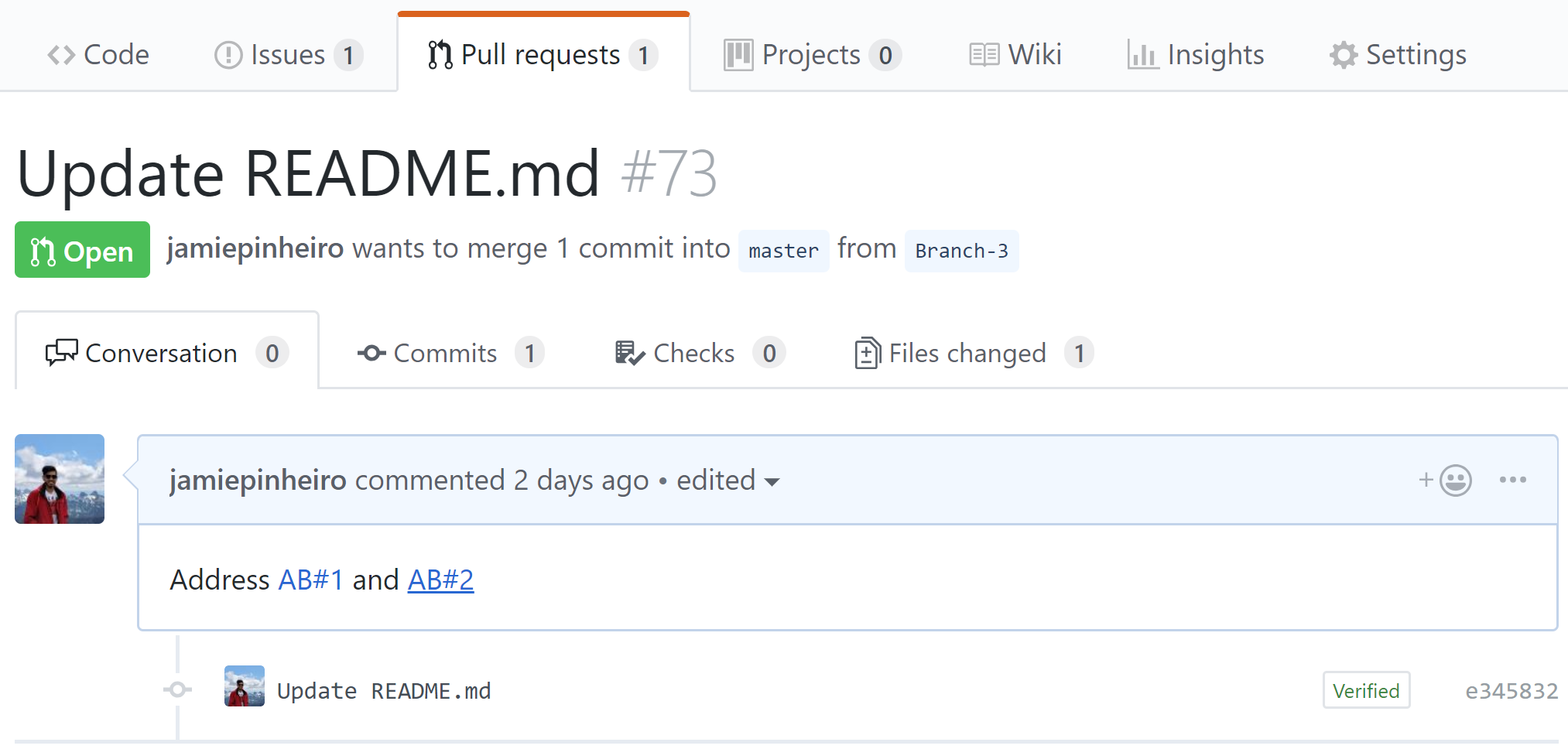 Linked mentions in GitHub pull requests