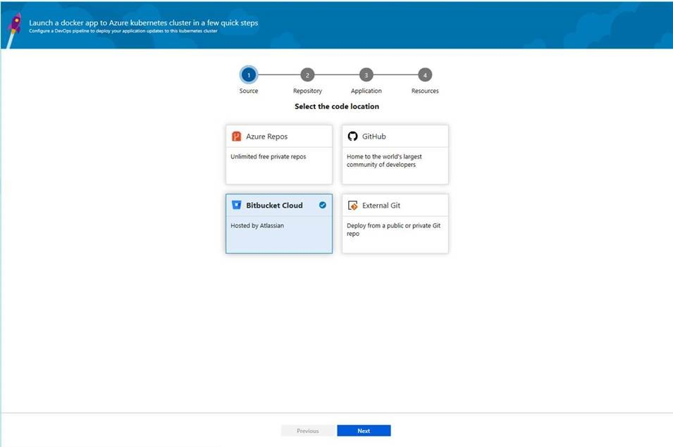 Support for Bitbucket repositories in Deployment Center for AKS and Web App for containers.