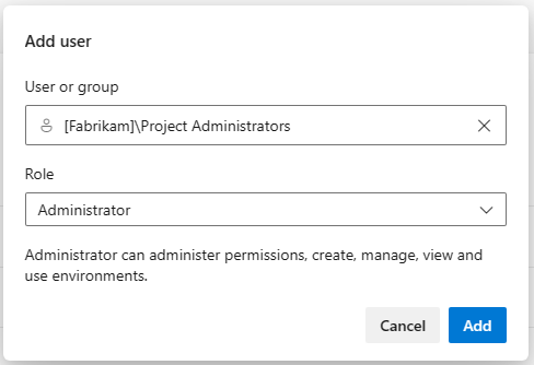 Screenshot of Administrator role.