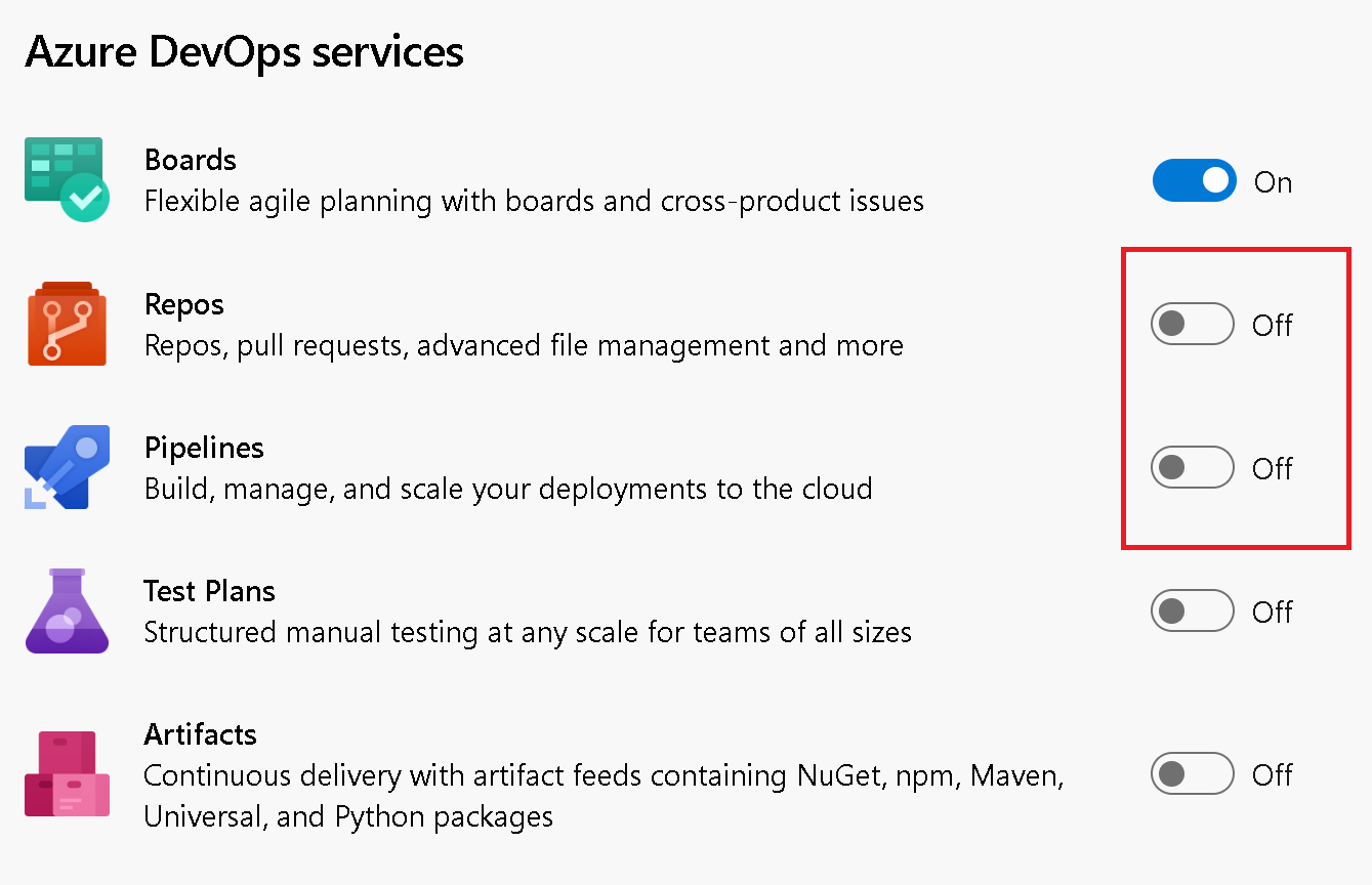 Screenshots of DevOps services.