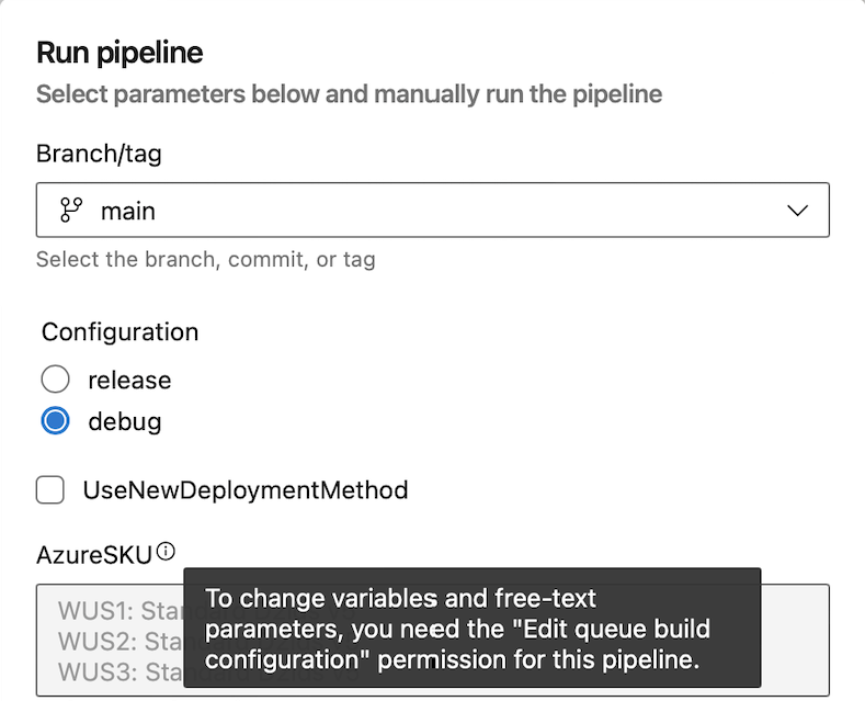 Screenshot of run pipeline.