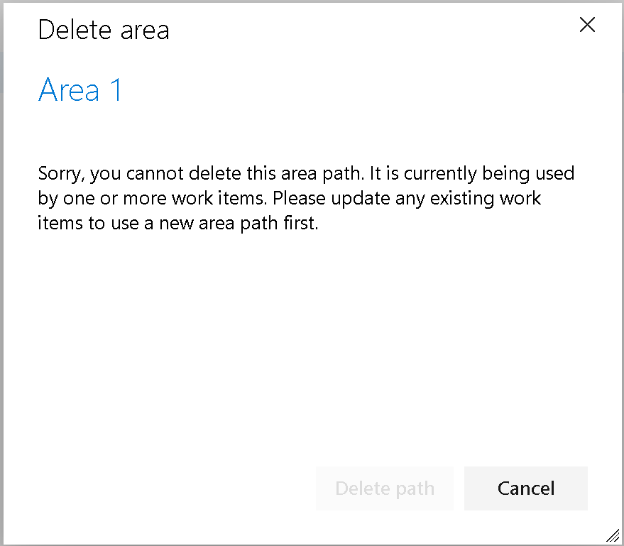 Screenshots of delete area.