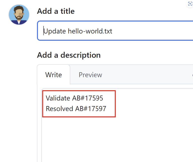 Screenshot of validate work item Screenshot of validate work item.