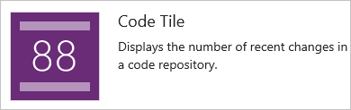 Screenshot that shows a Code tile widget.
