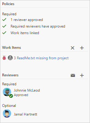 Pull request status shows that reviewers have approved