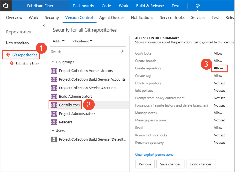 Set Git Repository Permissions - Azure Repos | Microsoft Learn