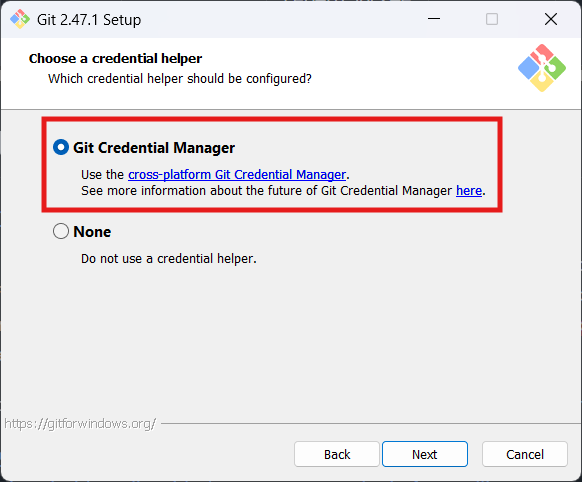 Git credential manager