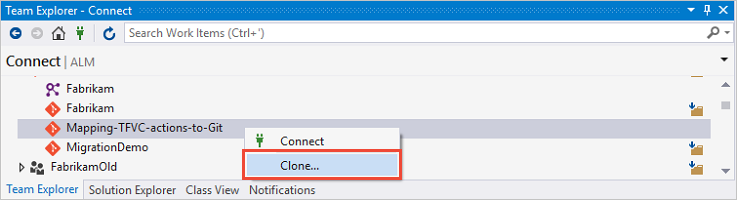 Connect to a Git repo in Azure Repos from Visual Studio