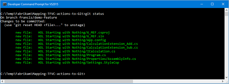 Using Git Status to show staged changes