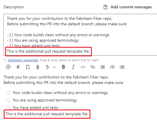 Additional pull request template appended