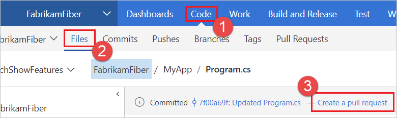 Create a pull request to review and merge code - Azure Repos | Microsoft  Learn