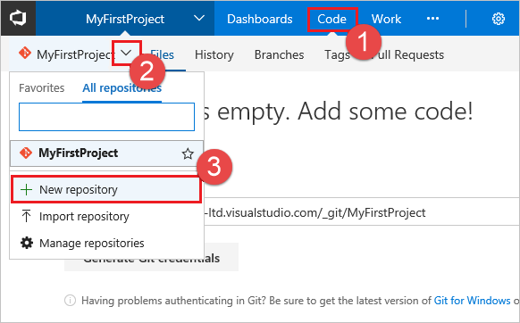 Create a new Git repo in your project - Azure Repos | Microsoft Learn