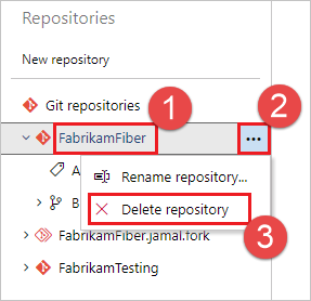 Delete a Git repo from your project - Azure Repos | Microsoft Learn