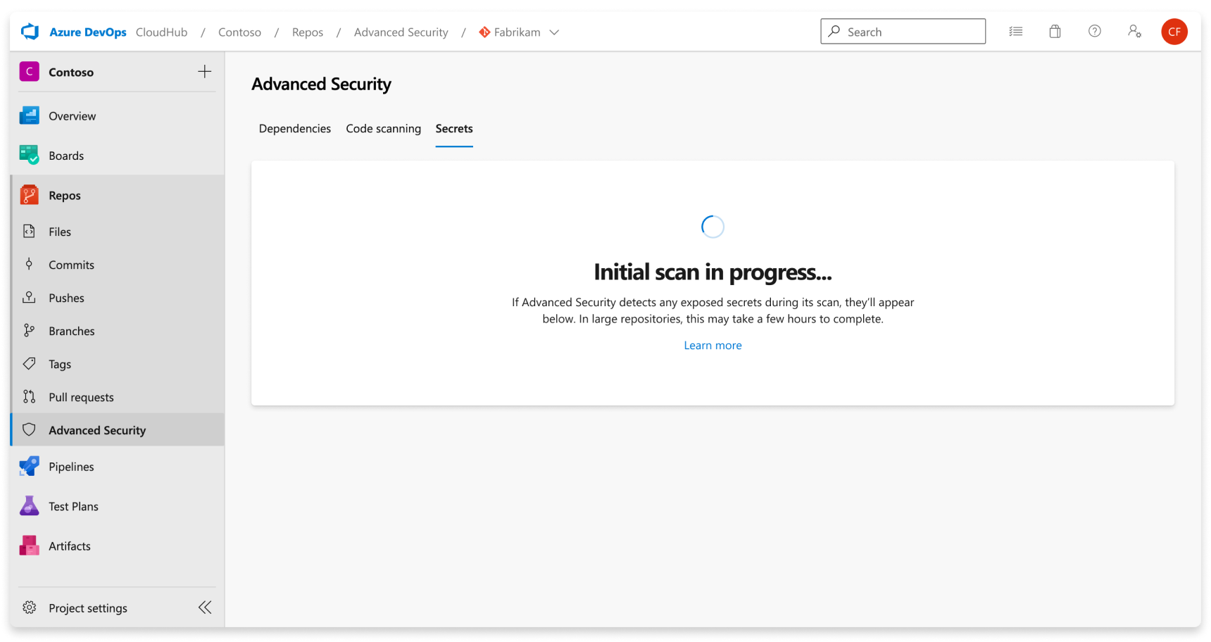 Secret Scanning for GitHub Advanced Security for Azure DevOps - Azure Repos