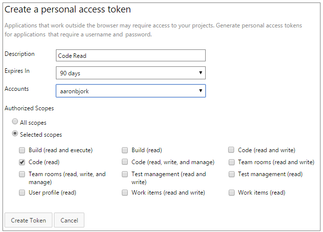 Personal Access Tokens