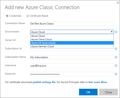 Deployment to national Azure clouds