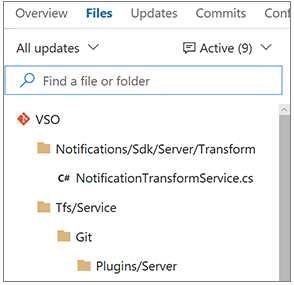 Find file or folder in pull request