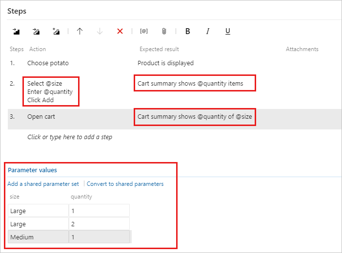 Repeat a test with different data - Azure Test Plans | Microsoft Learn