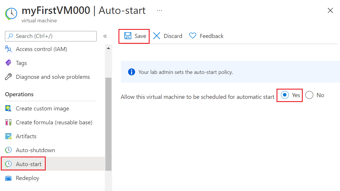 Screenshot of selecting Yes on the Auto-start page.