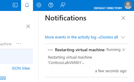 Viewing the status of the VM restart