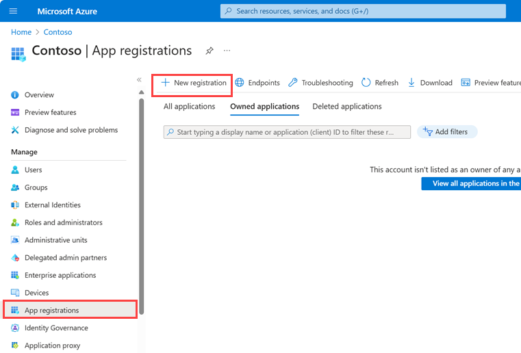 role assignment for app registration