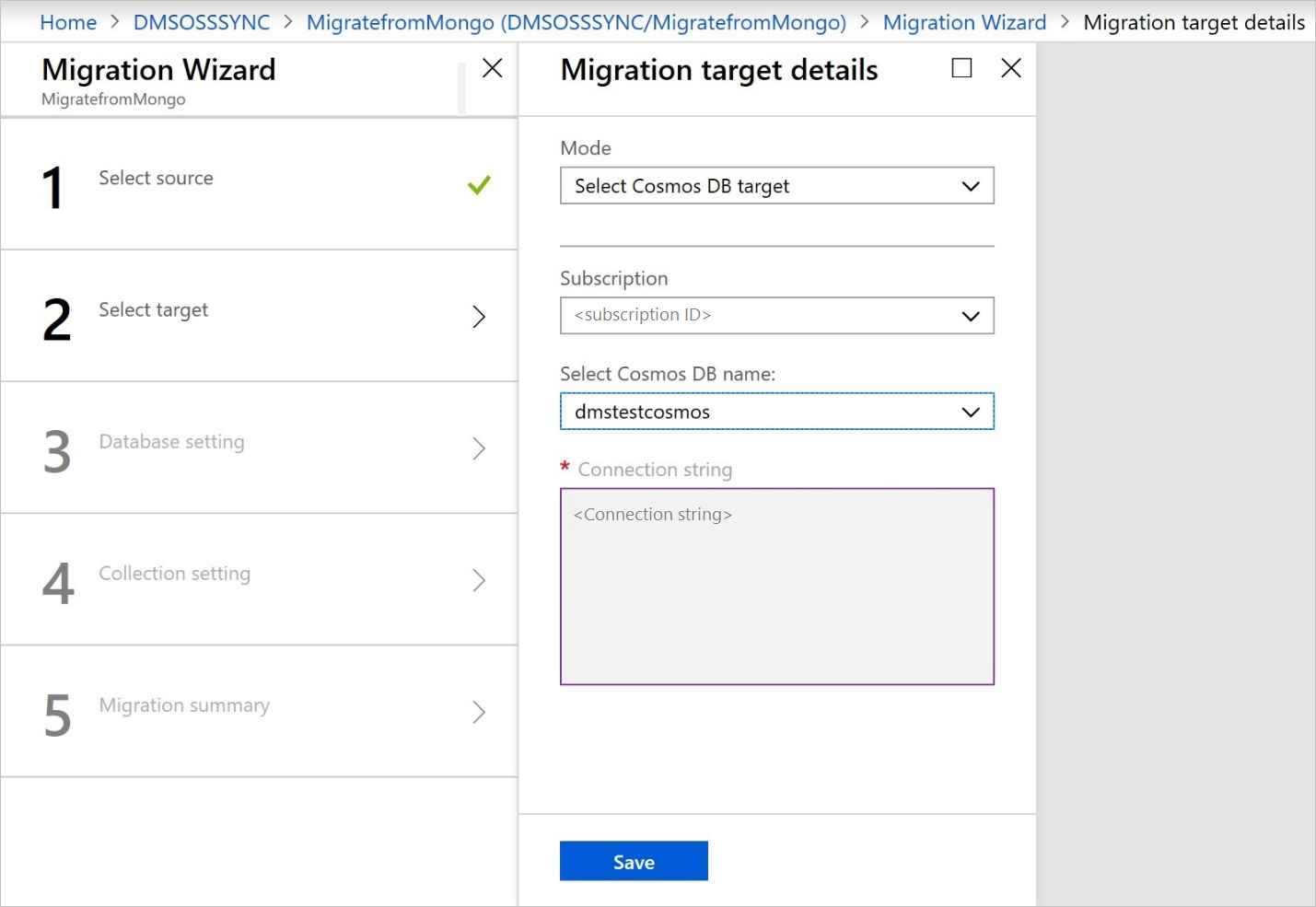 Specify target details