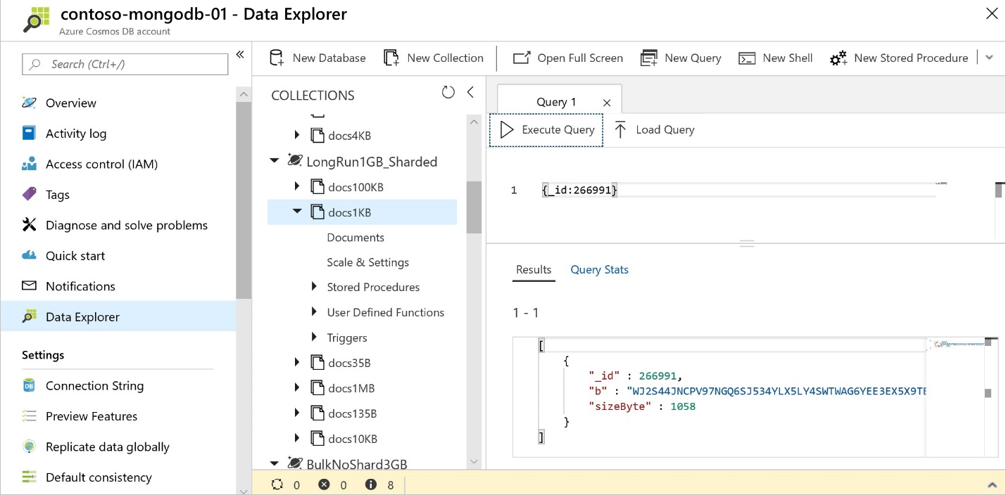 Screenshot that shows where you can verify that the data was replicated.