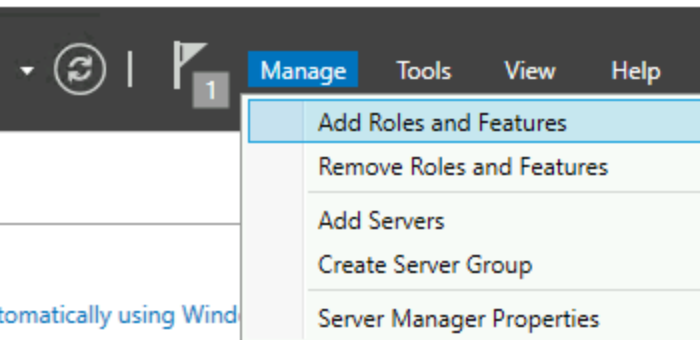 Screenshot showing the add DNS Forwarder Roles and Feature selection.