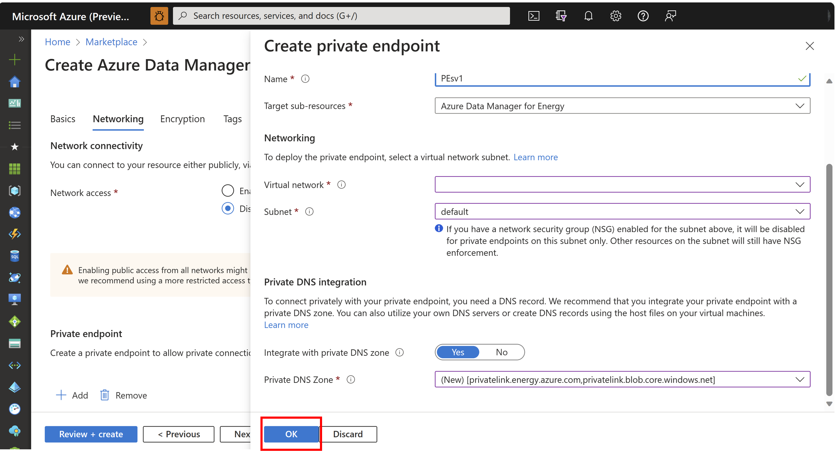 Screenshot of the Create private endpoint tab - 2.