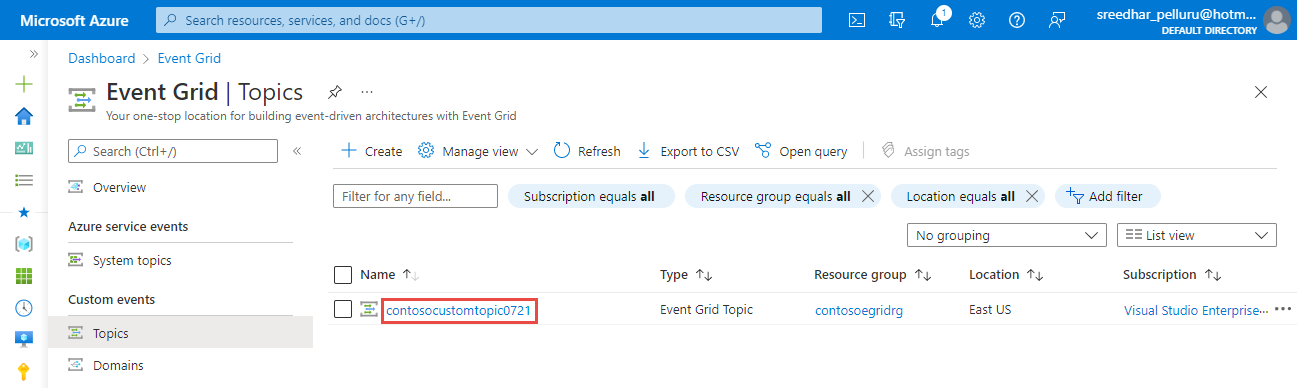 azure event grid topic type