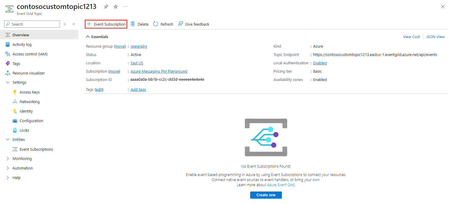 azure event grid topic type