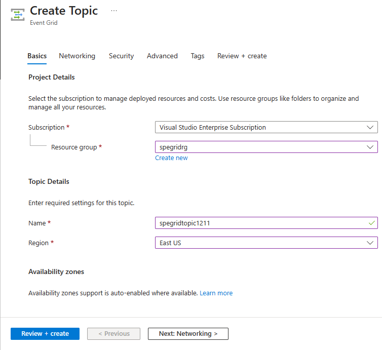 Image showing the Create Topic page.