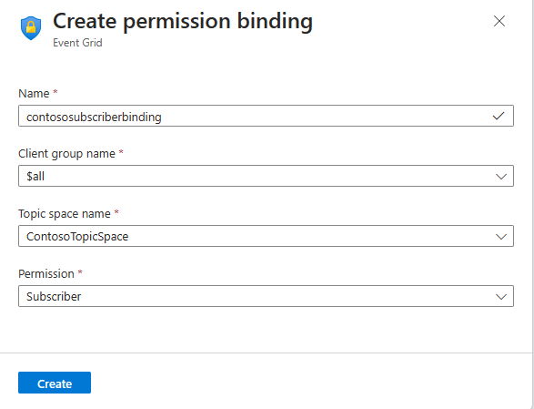 Screenshot showing creation of second permission binding.