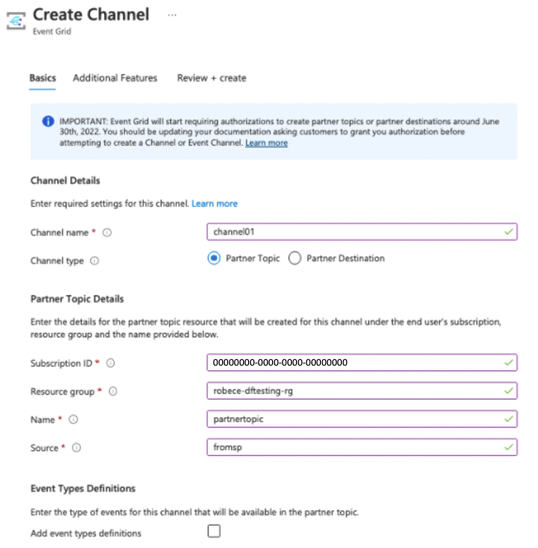 Image showing the Create Channel - Basics page.