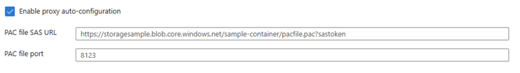 Screenshot showing the proxy autoconfiguration file setting.
