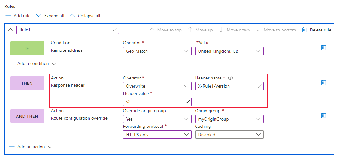 Tutorial Configure Rules Engine Azure Front Door Microsoft Learn