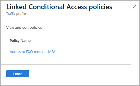 Screenshot of the applied Conditional Access policies.