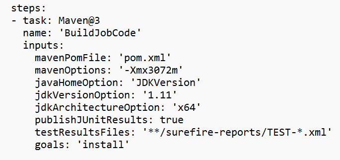 Screenshot shows code build section.
