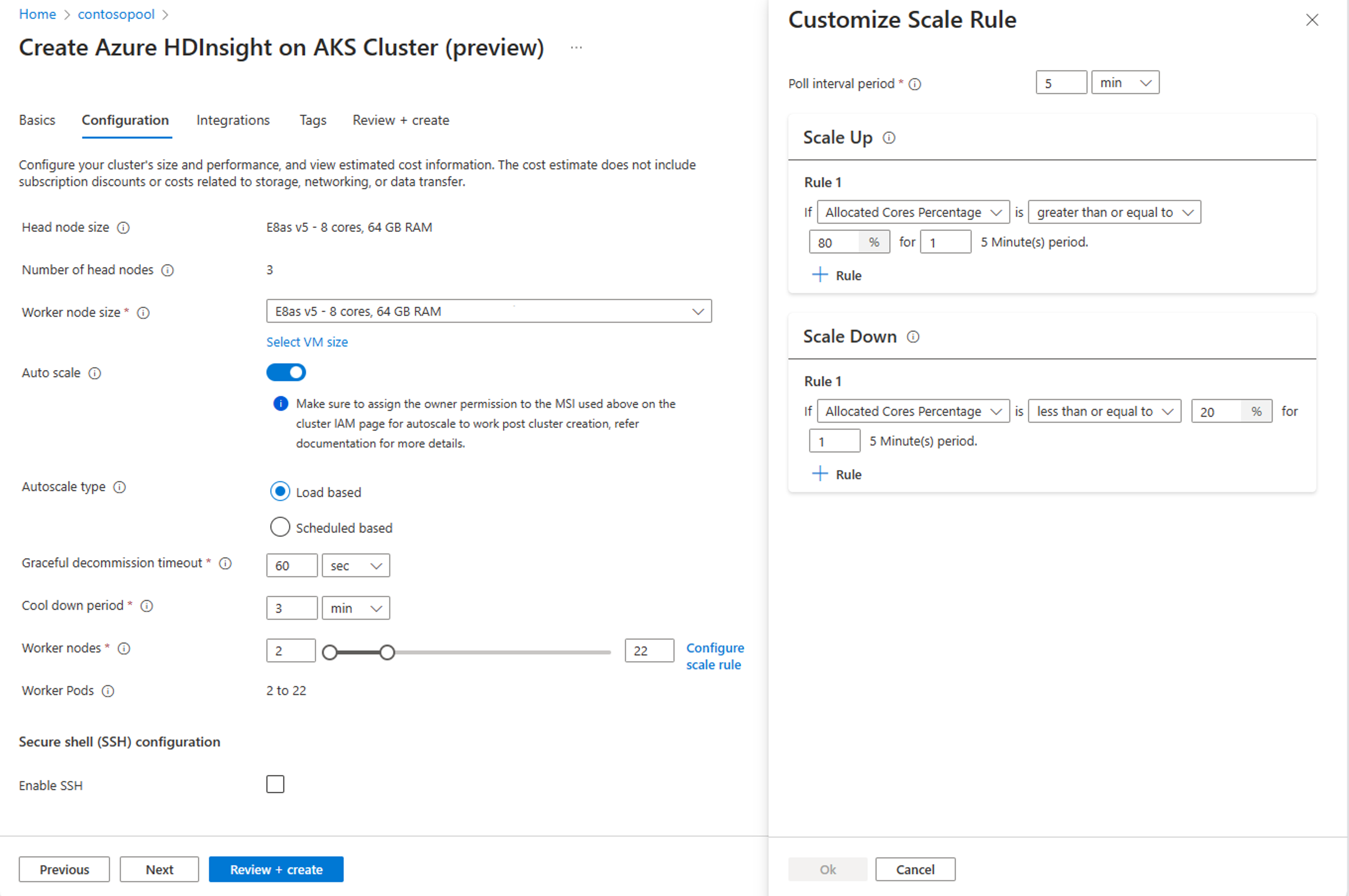 Screenshot showing how to get started with load based autoscale.