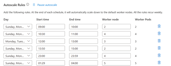 Screenshot showing how to pause autoscale.