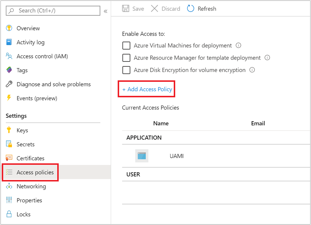 Create new Azure Key Vault access policy