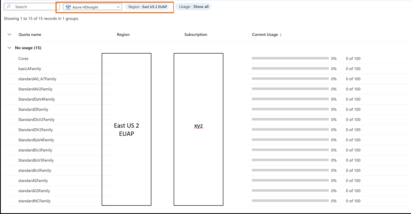 Screenshot showing how to view and manage quota.