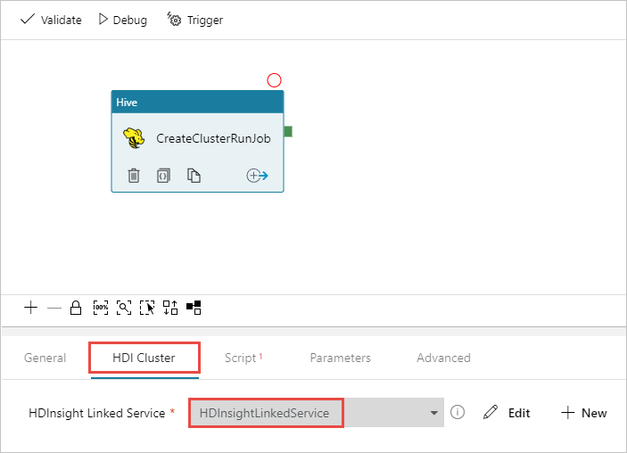 Provide HDInsight cluster details for the pipeline