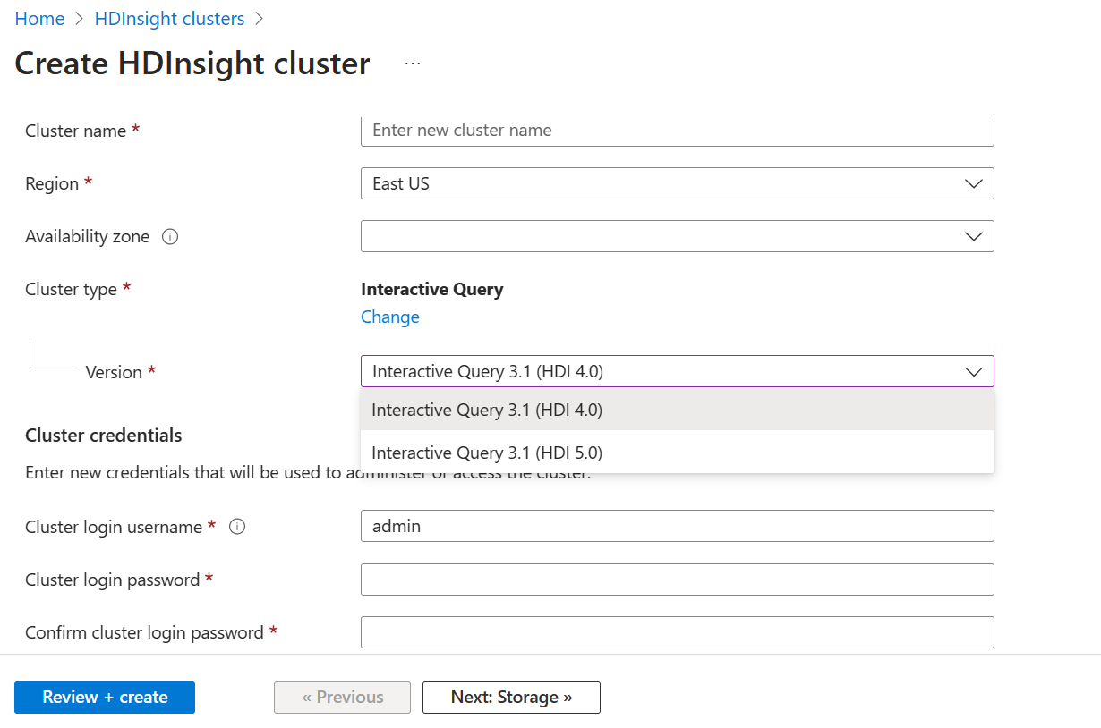 Screenshot of interactive query 3.1 for HDI 5.1
