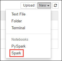 Create a new Spark Jupyter Notebook