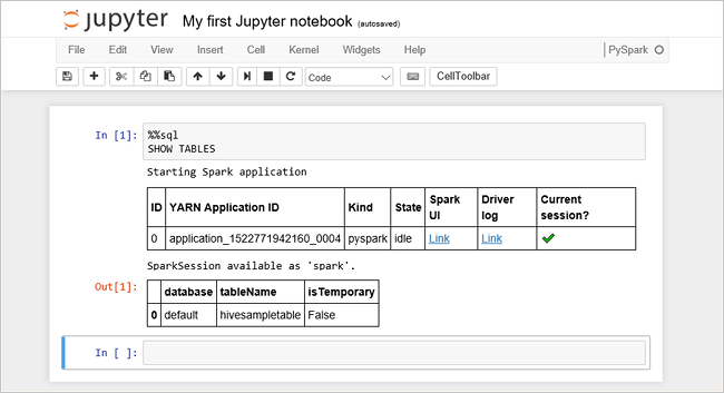 Screenshot that shows an Apache Hive query in HDInsight.