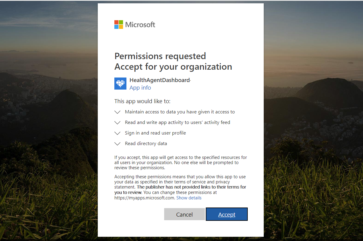 A screenshot of Allow-Access in Azure