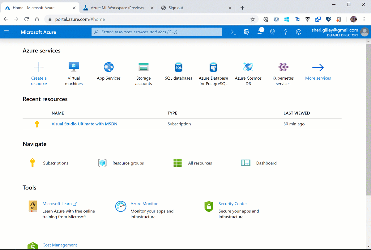 Azure machine sale learning studio workspace