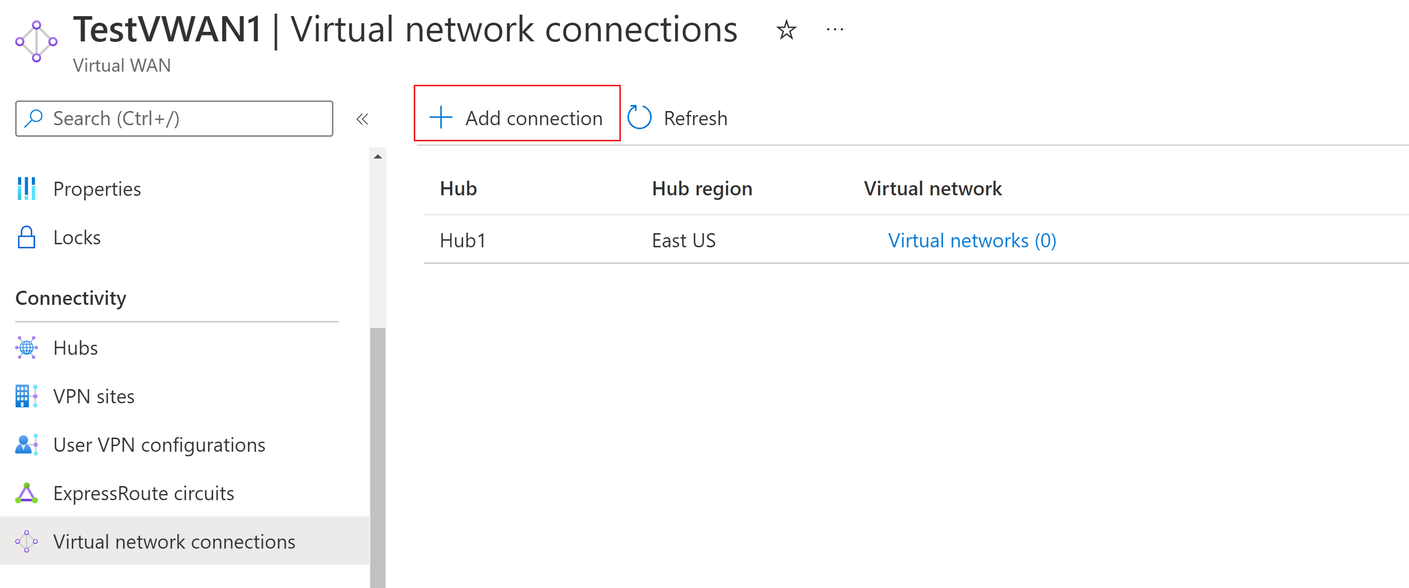 Screenshot shows add connection.