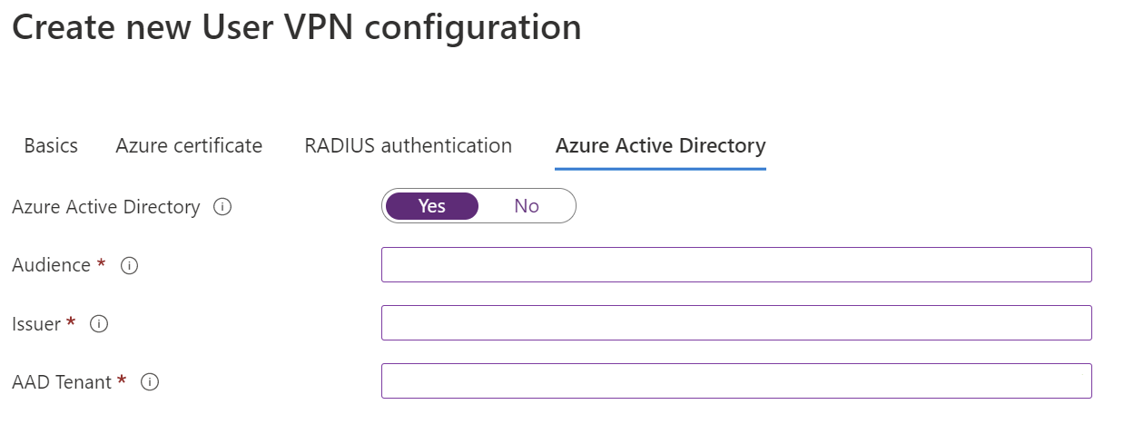 Azure Active Directory authentication page.